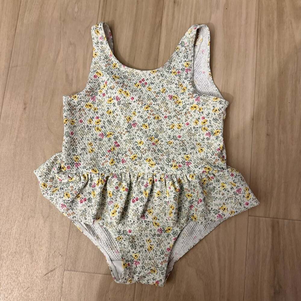 H&M Floral Smocked Ruffle One-Piece Swimsuit Size 18Months/2T